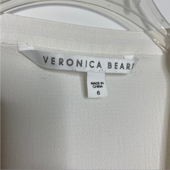 Veronica Beard Ruffle Shoulder Top Button Down 6 White - Picture 5 of 12